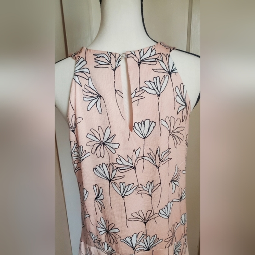 Maggy‎ London blush sleeveless handkerchief high low sheath dress size 10 - Picture 6 of 12